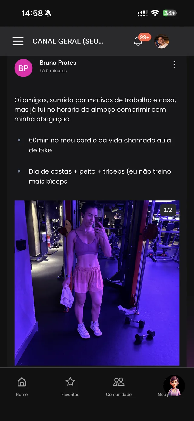 Tela do app LIFE: comunidade