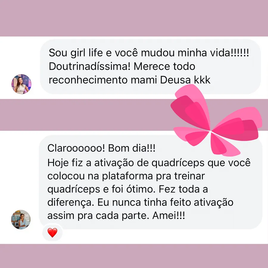 Mensagem de aluna do Time LIFE contando o resultado
